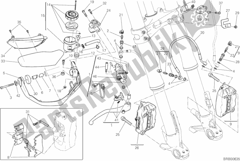 Todas las partes para Sistema De Freno Delantero de Ducati Multistrada 1200 Enduro USA 2018